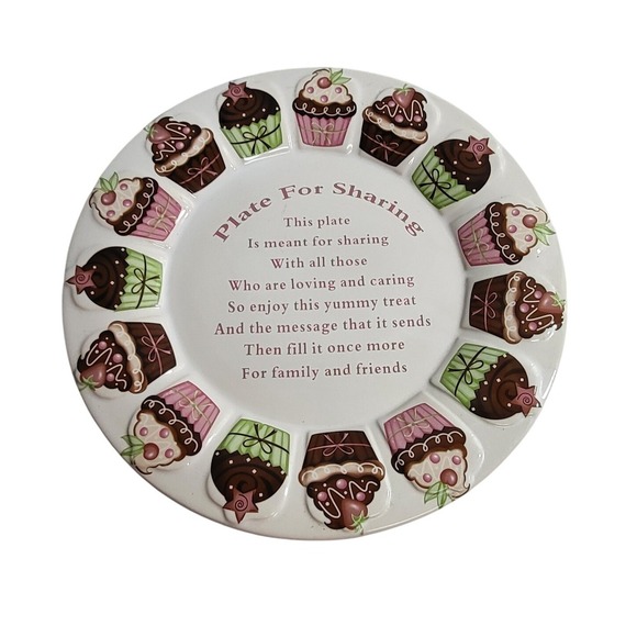 Plate For Sharing Cupcake Plate Decorative Plate Dessert Plate - Picture 1 of 4